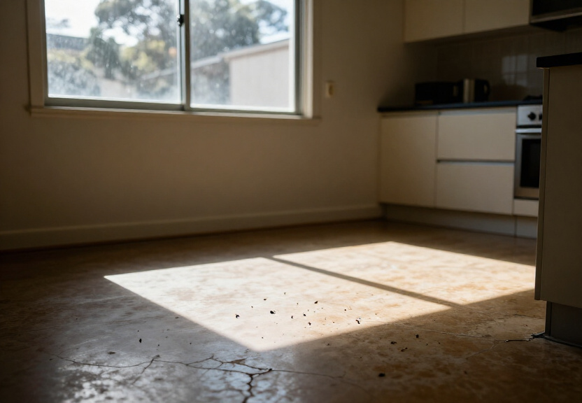 Insect infestation in a Sandy Point home before treatment